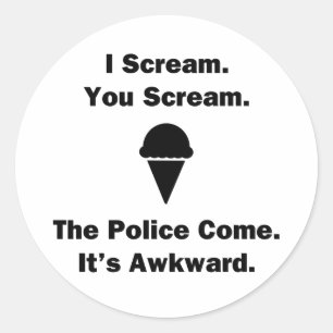 I Scream You Scream Classic Round Sticker