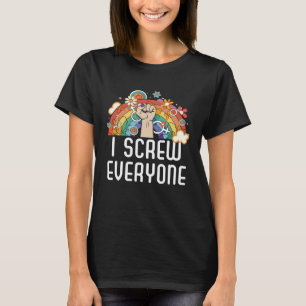 I Screw Everyone Bisexual Rainbow Pride Bisexualit T-Shirt