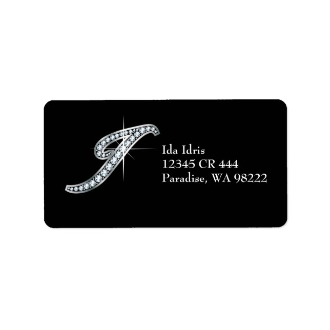 I Script "Diamond Bling" Label (Front)