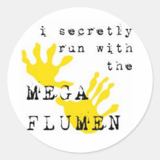 I secretly run with the MEGA FLUMEN Classic Round Sticker