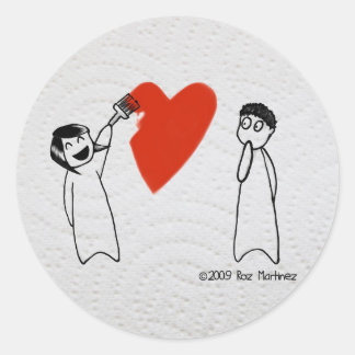 I see a white wall classic round sticker