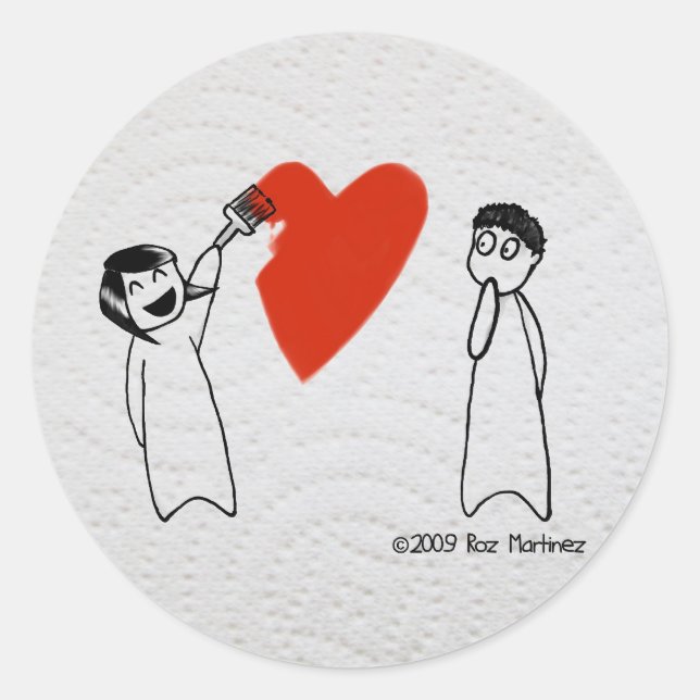 I see a white wall classic round sticker (Front)