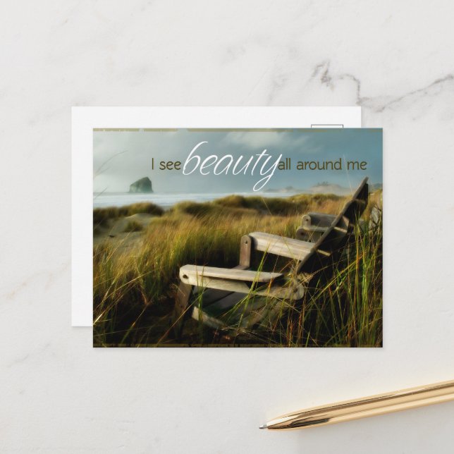 "I see beauty" Motivation Affirmation Postcard (Front/Back In Situ)