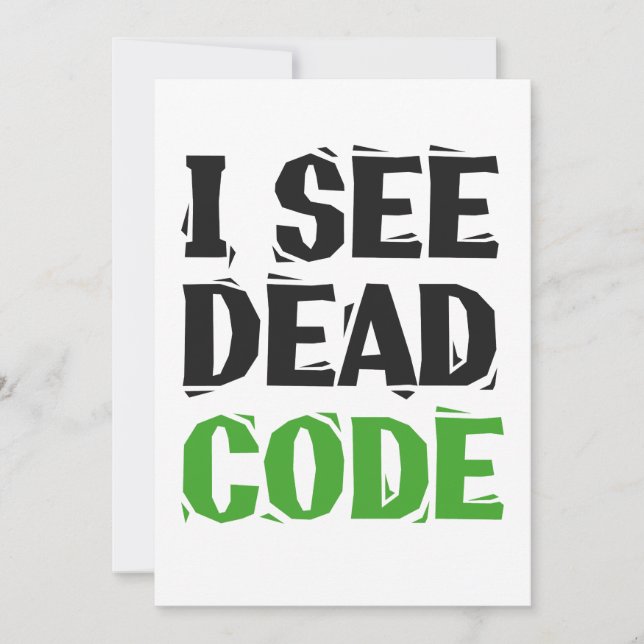 I See Dead Code Funny Programmer Coding Gift Invitation (Front)