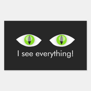 I see everything! rectangular sticker