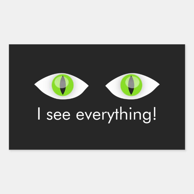 I see everything! rectangular sticker (Front)