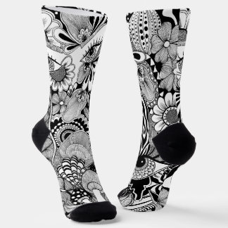 I See It Differently – Monochrome Hand-Drawn Art Socks