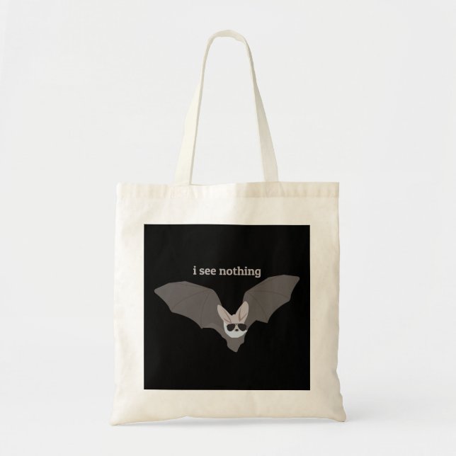 I See Nothing - Bat Wearing Sunglasses Tote Bag (Front)