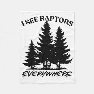I See Raptors Everywhere Survival Gamer Shirt  Fleece Blanket