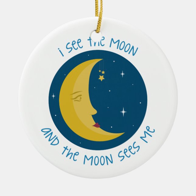 I See The Moon Ceramic Tree Decoration (Front)