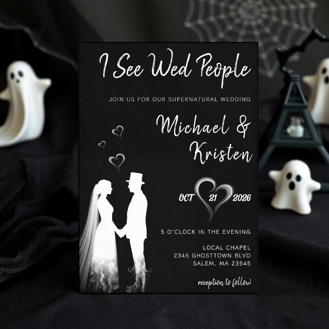 I See Wed People Gothic Ghost Halloween Wedding Invitation (I See Wed People Gothic Ghost Halloween Wedding Invitation
)
