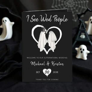 I See Wed People Gothic Ghost Halloween Wedding Program