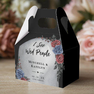 I See Wed People Headstone Floral Gothic Wedding Favour Box