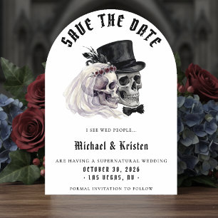 I See Wed People Skulls Halloween Wedding Save The Date