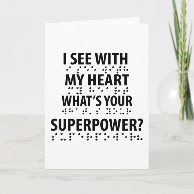 I See With My Heart - Blindness Braille Card (Front)