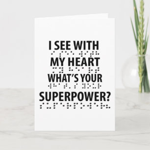 I See With My Heart - Blindness Braille Card