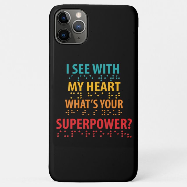 I See With My Heart - Blindness Braille Case-Mate iPhone Case (Back)