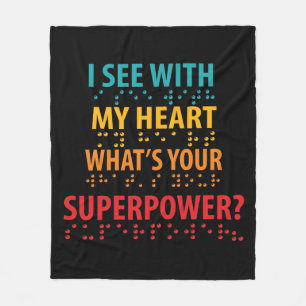I See With My Heart - Blindness Braille Fleece Blanket
