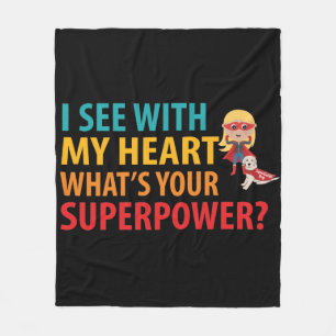 I See With My Heart Girl - Blindness Braille Fleece Blanket