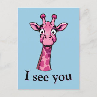 I See You – Giraffe Style Holiday Postcard