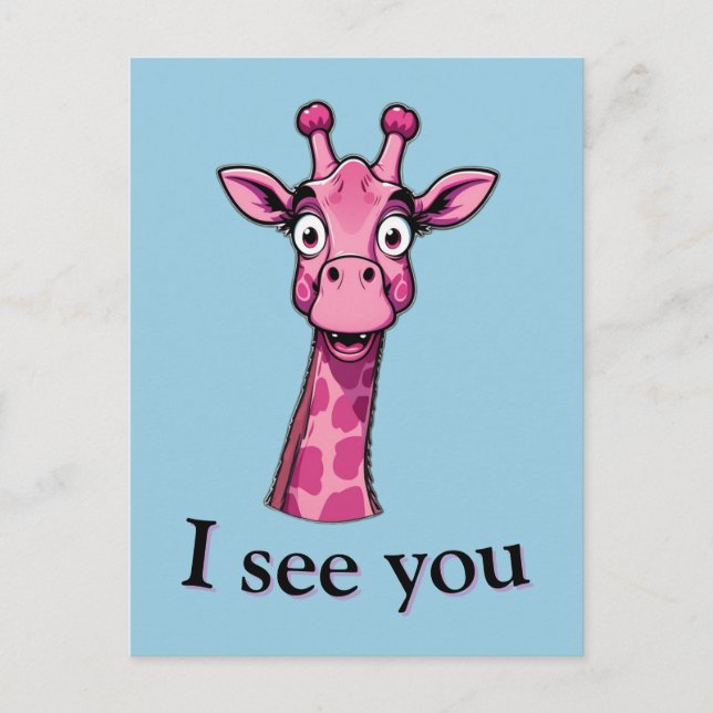 I See You – Giraffe Style Holiday Postcard (Front)