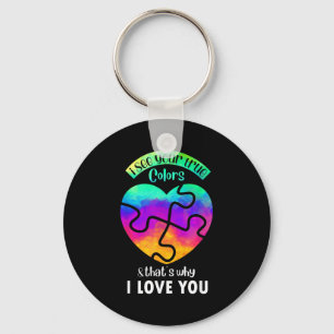 I See Your True Colors, Puzzle World Autism Awaren Key Ring