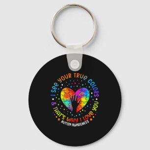 I See Your True Colors Puzzle World Autism Awarene Key Ring