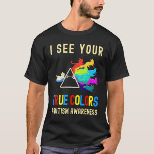 I See Your True Colours Autism Awareness Cat Prism T-Shirt