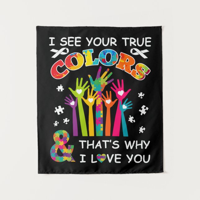 I See Your True Colours Autism Awareness Tapestry (Front)