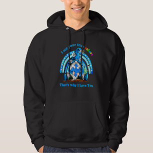 I See Your True Colours Blue Rainbow Gnome Autism Hoodie