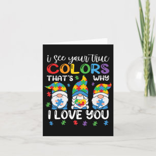 I See Your True Colours Gnomes Autism Awareness Sp Card