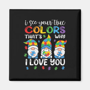 I See Your True Colours Gnomes Autism Awareness Sp Magnet