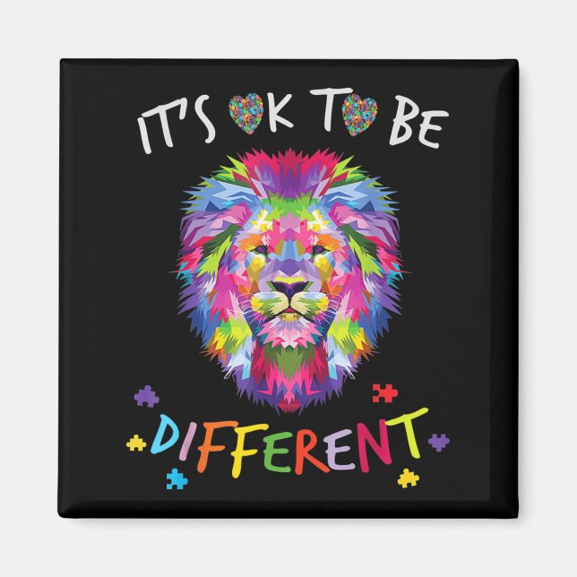 I See Your True Colours  Lion Autism Awareness Day Magnet (Front)