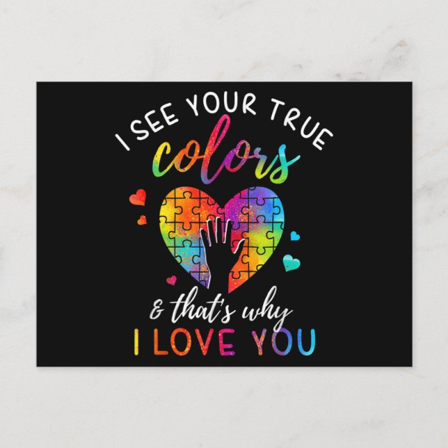 I See Your True Colours, Puzzle World Autism Aware Postcard (Front)