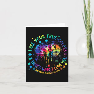 I See Your True Colours Puzzle World Autism Awaren Card