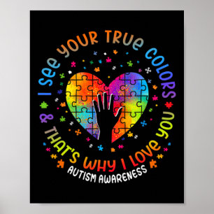 I See Your True Colours Puzzle World Autism Awaren Poster