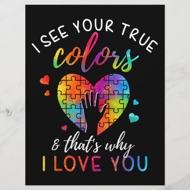 I See Your True Colours, Puzzle World Autism Custom Letterhead (Front)