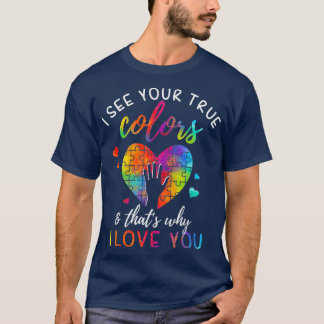 I See Your True Colours Puzzle World Autism Month T-Shirt