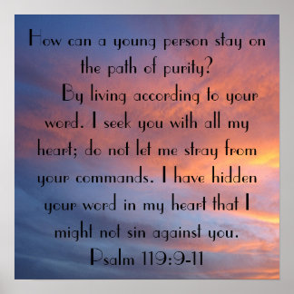 I seek you with all my heart bible verse poster