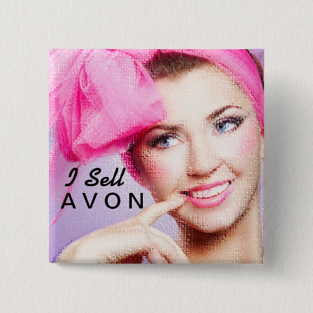 I Sell Avon square button (Front)
