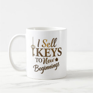 I Sell Keys to New Beginnings   Custom Realtor Coffee Mug