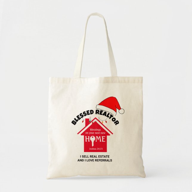 I SELL REAL ESTATE Christian Realtor Christmas  Tote Bag (Front)