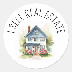 I Sell Real Estate Promotional House Classic Round Sticker