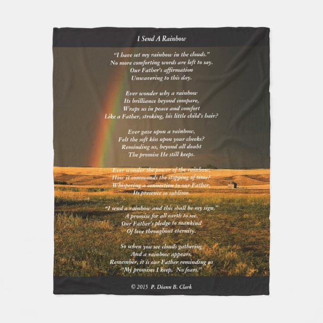 "I Send A Rainbow" Landscape Fleece Blanket (Front)