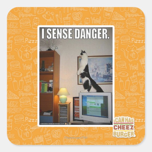 I sense danger square sticker (Front)