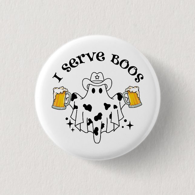 I serve Boos! Bartender spooky  3 Cm Round Badge (Front)