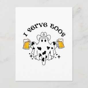 I serve Boos! Bartender spooky Enclosure Card