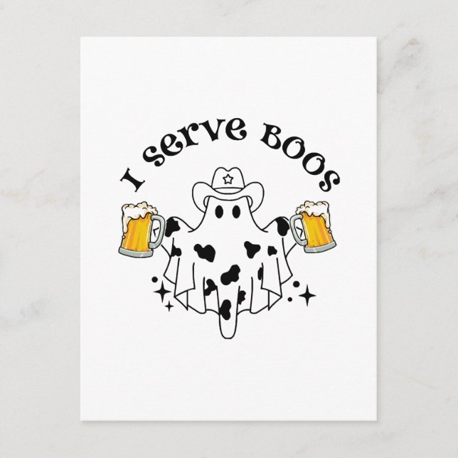 I serve Boos! Bartender spooky  Enclosure Card (Front)