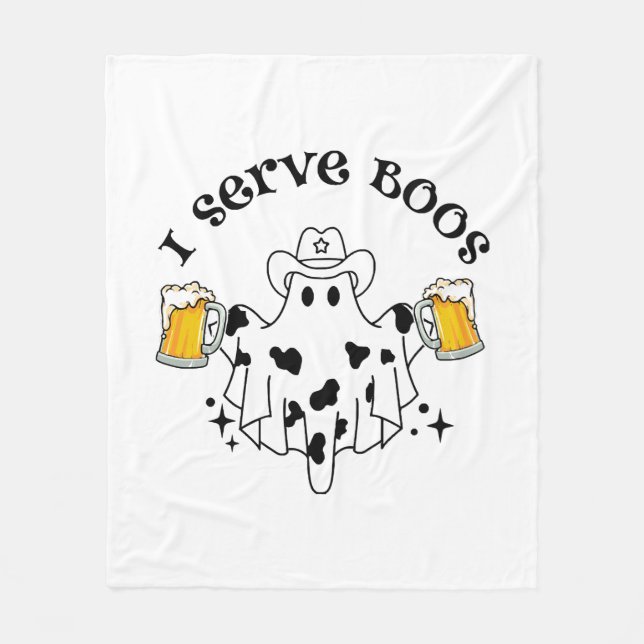 I serve Boos! Bartender spooky  Fleece Blanket (Front)