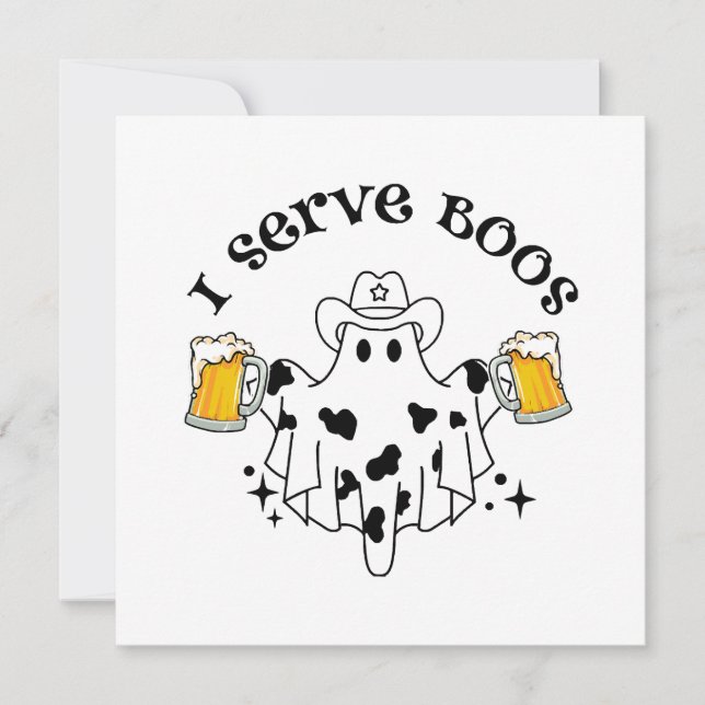 I serve Boos! Bartender spooky  Invitation (Front)